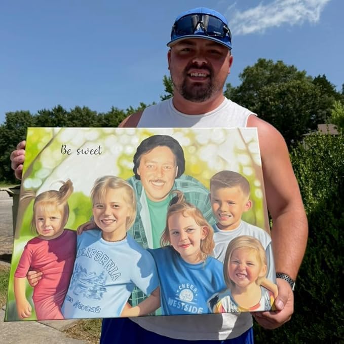 Paint Your Life Custom Hand-Painted Oil Portrait from Photo to Painting
