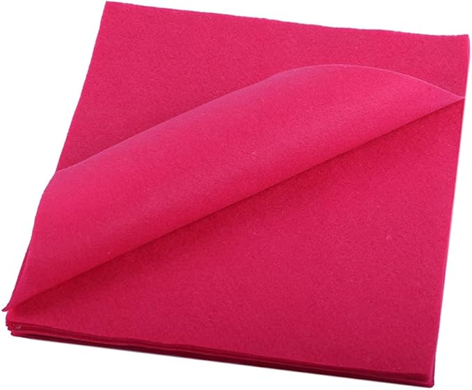 YYCRAFT Soft Felt Sheets 6 X 6 Inch Felt Fabric Squares Patchwork Sewing DIY Craft 1.6mm Thick - 40 Pcs,Hot Pink
