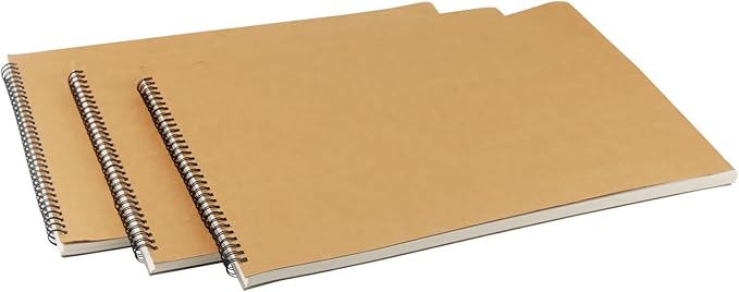 MUKCHAP 3 Pack A3 Sketchbook, 16.5 x 11.7 Inch Top Spiral Bound Sketchpad, 30 Sheets/60 Pages A3 Artist Drawing Pad for Painting Writing
