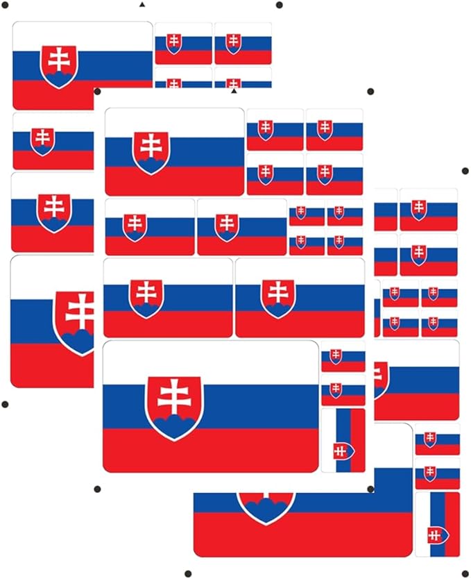 vmcoatdu Slovakia Slovak Republic Flag Laser Printing Sticker 3 Pcs Decal in Multiple Sizes Stickers (Red Slovakia)