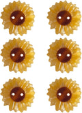 Novelty Sunflower Shaped Buttons for Crafts,Acetate Button for Clothes,Buttons for Sewing,Button Bulk,Pack of 6