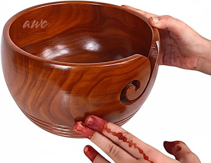 Personalized Wooden Yarn Bowl, Handmade Yarn Organizer Bowl, Rosewood Decorative Weaving Thread Storage bowls, Perfect for Mother's day Gifts