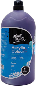 Mont Marte Discovery School Acrylic, Purple, 1/2 Gallon (2 Liter). Ideal for Students and Artists. Excellent Coverage and Fast Drying. Pump Lid Included.