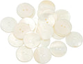 uxcell 21Pcs Natural Shell Button, 2 Hole 25mm Round Mother of Pearl Buttons for Shirt Coats Suits Jackets Jeans Skirts DIY Sewing Crafts, White