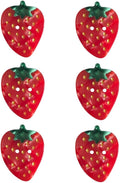 Novelty Red Strawberry Shaped Buttons for Crafts,Acetate Button for Clothes,Buttons for Sewing,Button Bulk,Pack of 6