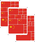 vmcoatdu China Flag Laser Printing Sticker 3 Pcs Decal in Multiple Sizes Stickers (Red China)