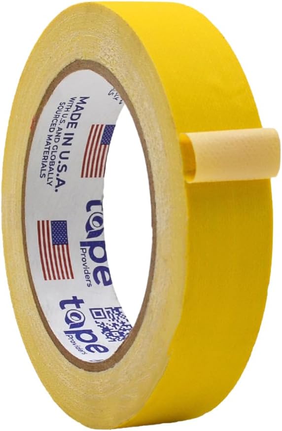 WOD GTC12 Gaffer Tape, Yellow Low Gloss Finish Film, 1 inch x 60 ft. Residue Free, Non Reflective Cloth Fabric, Secure Cords, Water Resistant, Photography, Filming Backdrop, Production