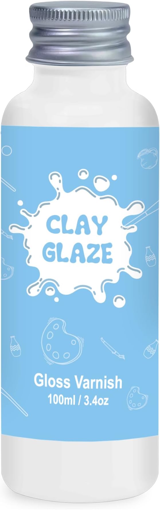 100ml Air Dry Clay Glaze, Air Dry Clay Varnish Can Not Only Used to Prevent Clay Cracking, Scratches, and Wear, It Can Also Having a Gloss Glaze Effect (Gloss)