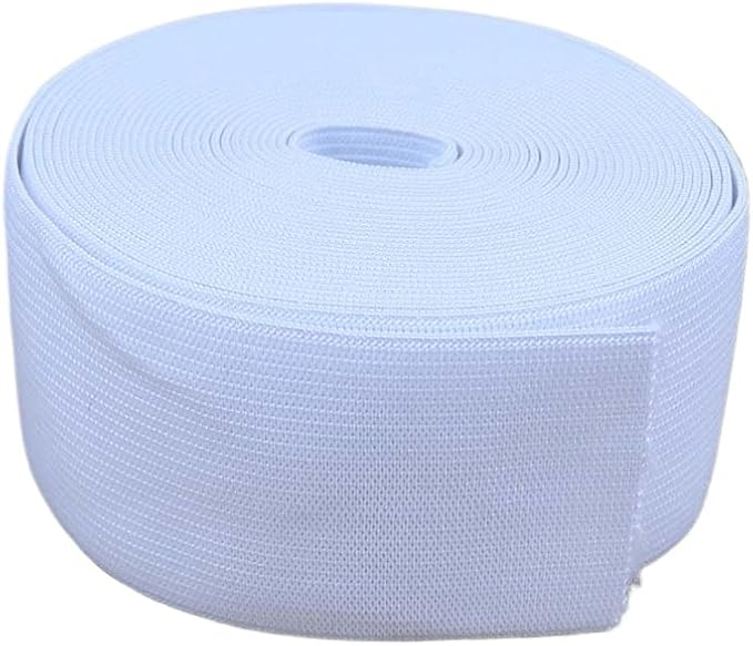 10 Meters Flat Elastic Band Rubber Band for Sewing Clothing Pants Accessories Stretch Belt Garment DIY Sewing Fabric (White,1.77" (45mm) x 10 Meters)