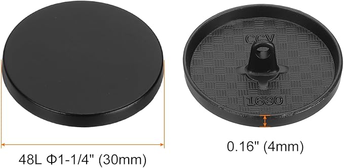 HARFINGTON 50pcs 48L Metal Round Flat Sewing Buttons 30mm Alloy Shank Craft Replacement Button for Men Women Suit Woolen Coat Shirt Trousers Sewing Crafts, Matt Black