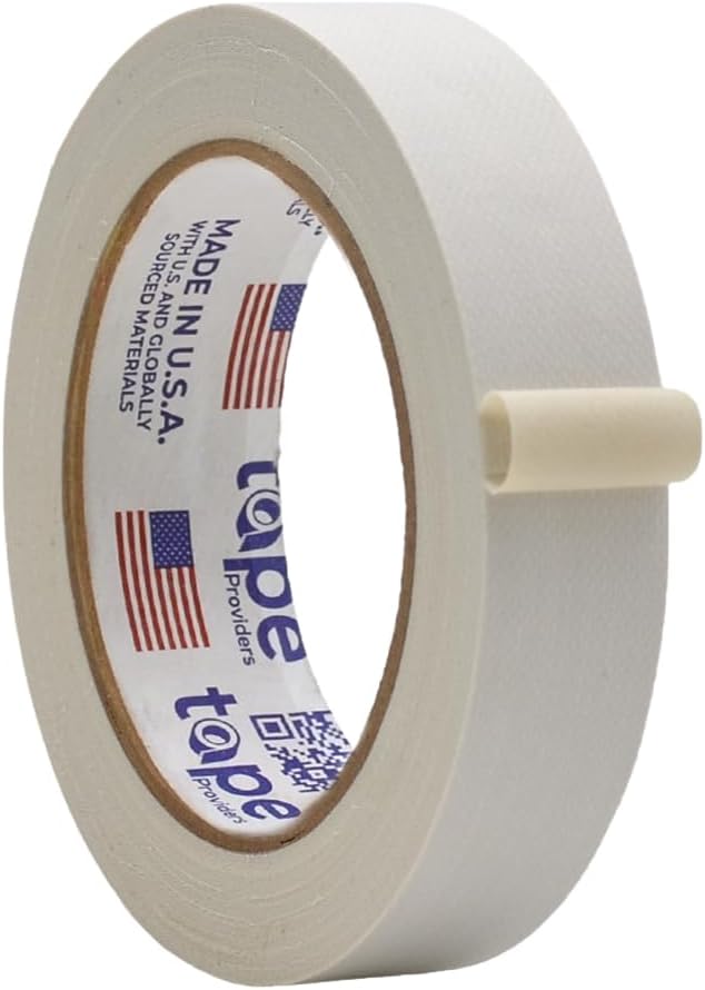 WOD GTC12 Gaffer Tape, White Low Gloss Finish Film, 1 inch x 60 ft. Residue Free, Non Reflective Cloth Fabric, Secure Cords, Water Resistant, Photography, Filming Backdrop, Production