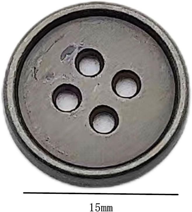 30PC Sewing Metal Buttons 4 Hole Antique Silver Round Vintage Crafts Buttons 15mm