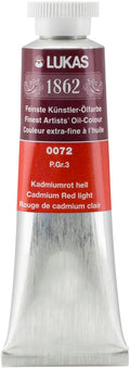 Lukas 1862 Professional German Oil Paint, Cadmium Red Light 37 mL - w/Beeswax & Non-Yellowing Sunflower Oil, Short Drying Time, Smooth, Outstanding Lightfastness