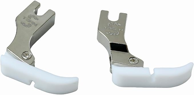 Blooy - T36N+T36LN Narrow Zipper Presser Foot with Teflon Bottom Fit All Industrial 1-Needle Lockstitch Sewing Machines JUKI, Brother, Jack, Consew, Singer (Pack of 10 PCS)
