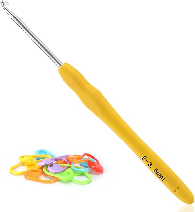 Vodiye Professional Extra Long 3.5mm Crochet Hooks Set, Ergonomic Handle, Perfect for Beginners and Experienced Lovers