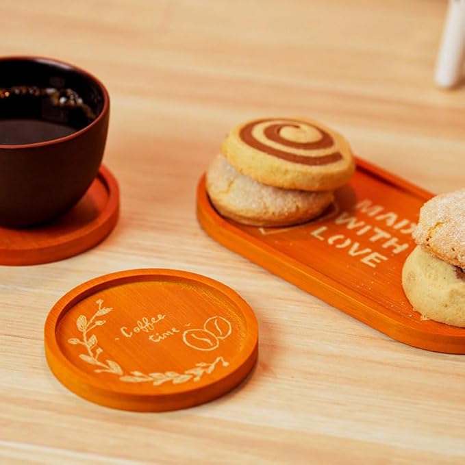 Discovery Series: Wood Engraving Kit – DIY Customizable Tray & Coasters Set for Home Décor and Gifts – Complete Crafting Kit with Stencils, Wood Carving Bit & Step-by-Step Instructions