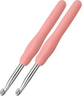 2Pcs 7.0mm Crochet Hooks, Ergonomic Crochet Hook for Arthritis and Beginners, Extra Long, Smooth, Comfortable (7.0mm)