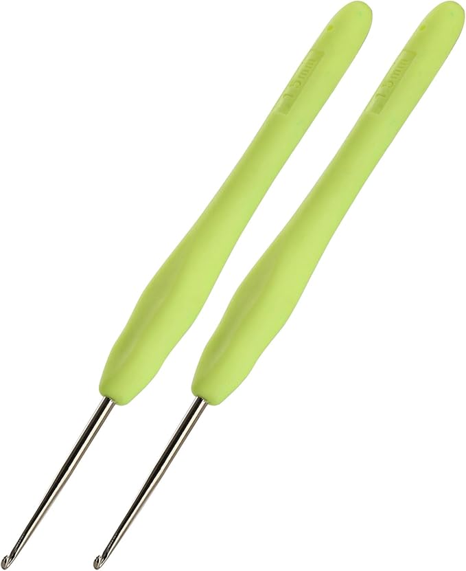 2Pcs 1.5mm Small Crochet Hooks, Ergonomic Small Lace Crochet Hook for Beginners, Crochet Needles for Crocheting, Smooth and Comfortable for Arthritis (1.5mm)