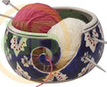 7" Inch Ceramic Yarn Bowl for Knitting and Crocheting with Smooth Spiral Outlet – Tangle-Free Yarn Organizer by ABHANDICRAFTS (AB-BOWL-022)