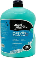 Mont Marte Discovery School Acrylic, Aqua Green, 1/2 Gallon (2 Liter). Ideal for Students and Artists. Excellent Coverage and Fast Drying. Pump Lid Included.