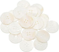 uxcell 21Pcs Natural Shell Button, 4 Hole 25mm Round Mother of Pearl Buttons for Shirt Coats Suits Jacket Jeans Skirts DIY Sewing Crafts, White