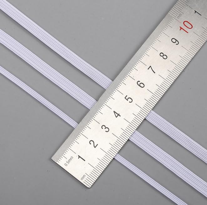 YZYANZI White Elastic Bands 1/2 Flat Elastic Cord Stretch Strap - 12mm 144 Yds Roll of Elastic Straps Braided Elastic Band for Sewing and Elastic Crafting