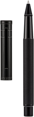 Hongdian Matte Black Forest Rollerball Pen with Schmidt Black Ink Refill, Classic Design with Metal Case for Business Signature