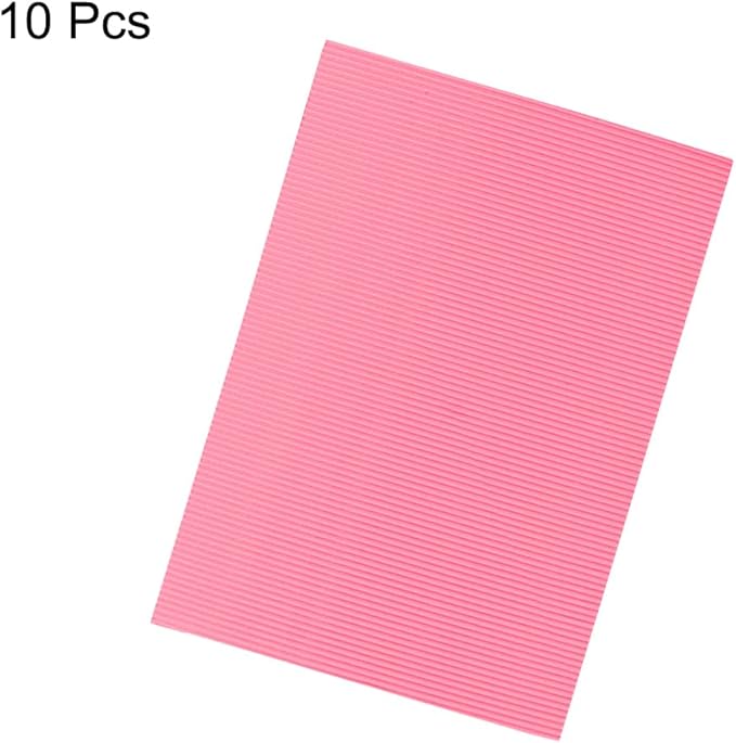 uxcell 10pcs Corrugated Cardboard Paper Sheets,Pink,7.87-inch x 11.81-inch,for Craft and DIY Projects