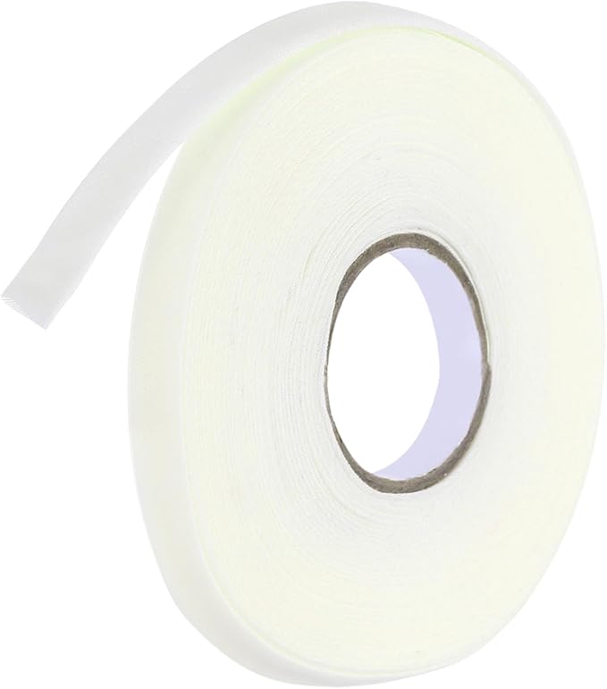 MECCANIXITY 2/5 Inch Double Fold Bias Tape Polyester Continuous Bulk Bias Tape for Sewing,Seaming Quilting Hemming Binding Crafts (Beige White 10 Yards)