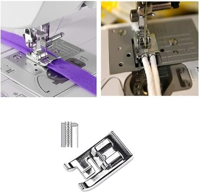 DREAMSTITCH SA192 F067 7mm Double Piping Presser Foot for All Low Shank and High Shank (Use Master Shank) Singer,Brother,Babylock,Janome,White,Juki,Janome,New Home,Simplicity,Elna Sewing Machine