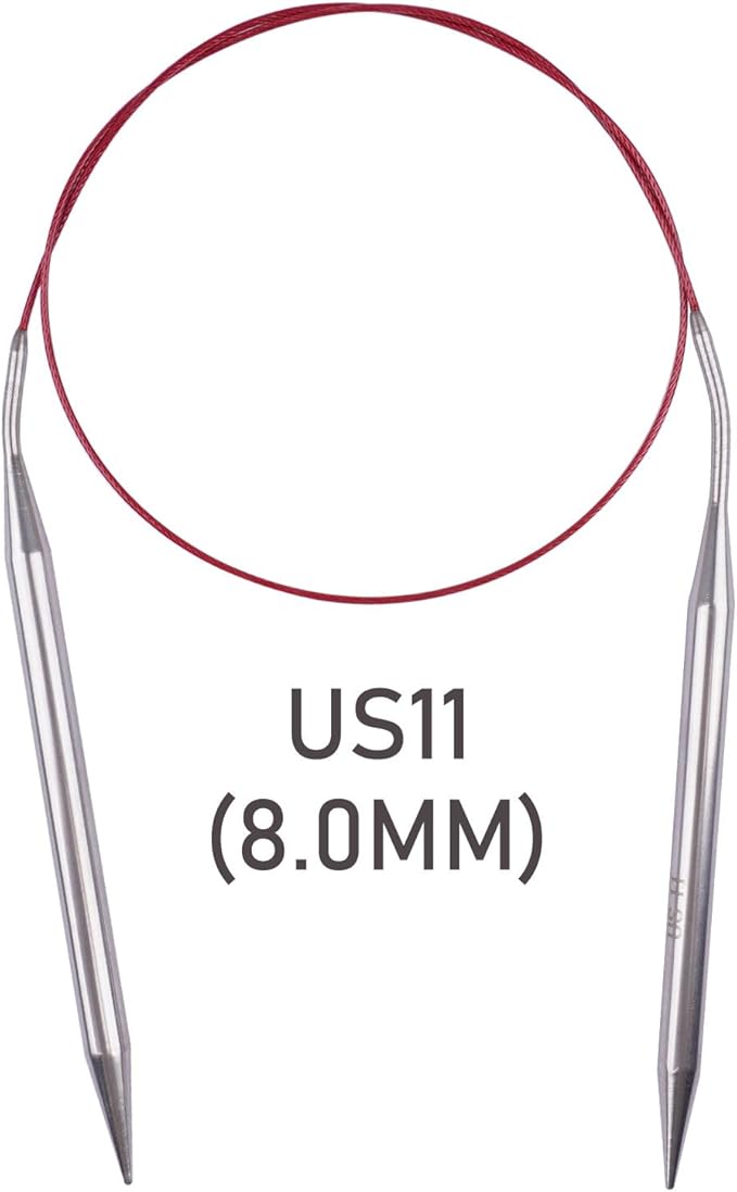 Circular Knitting Needles 32inches/80cm,Size US 11(8mm) Stainless Steel Round Knitting Needles for Handmade Knitting DIY