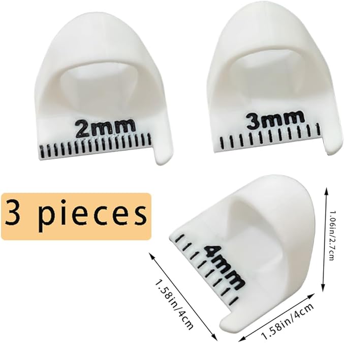 OULIGET Sewing Template Kit,Sutures Finger Ruler for Uniform Stitches,Mini Finger Seam Measuring Template Gauge,DIY Sewing Tools Quilting,3 Pieces,White.