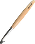 Beech Wood Crochet Hooks,10mm Ergonomic Handle Crochet Hook Hand DIY Comfortable Smooth Long  Crochet Needle for Crocheting Yarn and Beginners,Experienced Crochet Lovers
