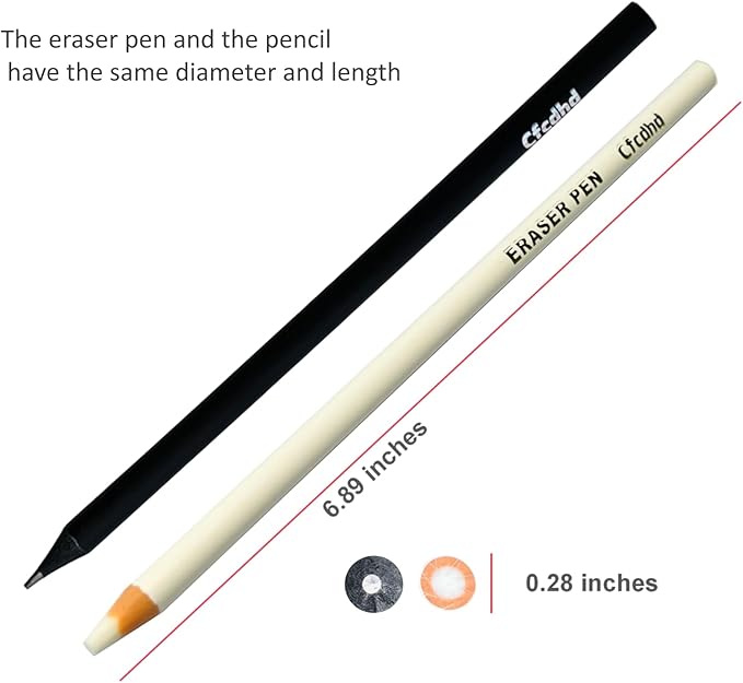 HB Cool Black Pencil Set 9 Pre-Sharpened Pencils,3 Pen-Shaped Erasers & 1 Sharpener, Drawing pencil School Pencil Artist Pencils Sketching Pencil sharpener