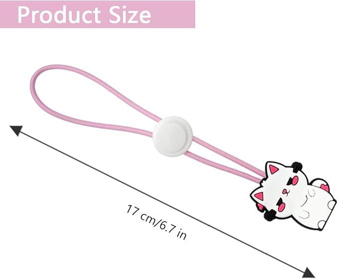 3Pcs Cute Pattern Adjustable Elasticity Clay Bag Tie, Studio Ties & Ceramic Tool Strap，The Must-Have Pottery Tool Ties for Pottery Ceramic Bag Closure and Organization (Pink 2)