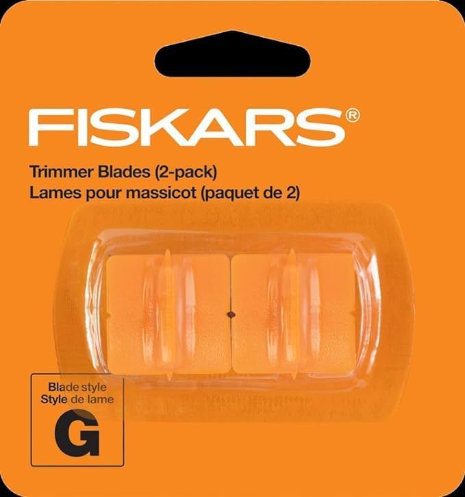 Fiskars Trimmer Cutting Replacement Blades, Trimmer Replacement Blades, Refill Blade Carriage for Personal Trimmer, Twin Pack, Orange