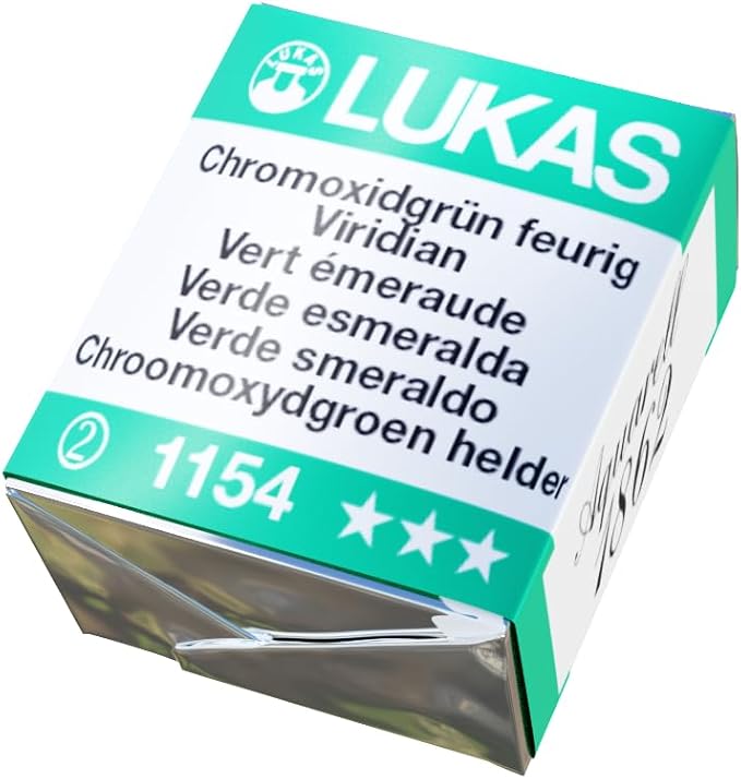 Lukas 1862 Aquarell Artists' Watercolor Pans, Viridian Half Pan - Vibrant Professional Grade Watercolor Paint - Easy-to-Wet, Intense Color, Long-lasting - Ideal for Professional Watercolorists