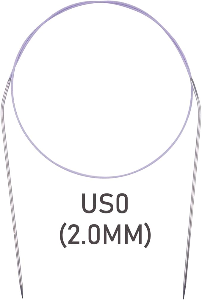 Circular Knitting Needles 32inches/80cm,Size US 0(2mm) Stainless Steel Round Knitting Needles for Handmade Knitting DIY