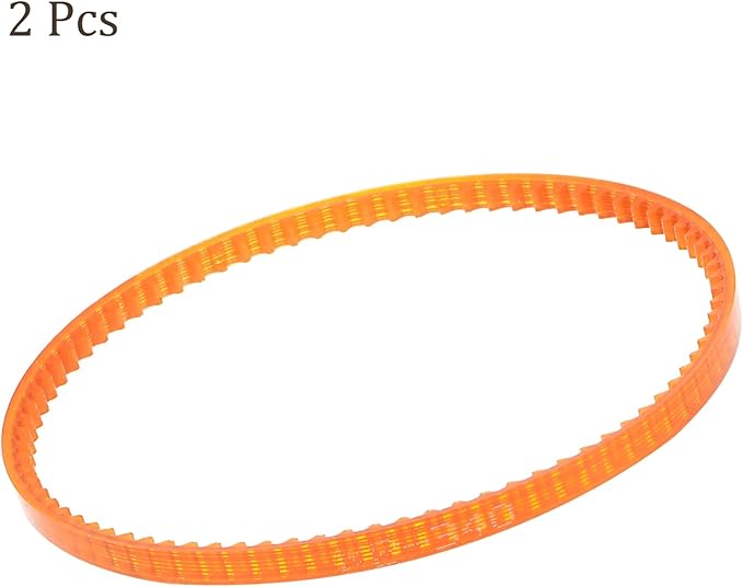 Kozelo 2Pcs MB340 Standard Sewing Machine Motor Belts - [340mm Girth x 4mm Thickness ] Polyurethane Motor Drive V-Belt for Household Electric Sewing Machine Use, Single Tooth, Orange
