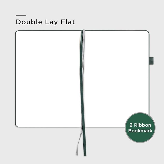&And Per Se Blank Journal Notebook, 160 Pages, 5.7 x 8 inches College Ruled Thick Paper Notebook Journals for Writing, Hardcover Notebook(1 Pack, green)