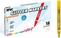 Inc. Multicolor Glitter Markers - 18 Assorted Colors, Sparkly Non-Toxic Water-Based Marker Set, Bullet Point Tip for Drawing, Coloring, Doodling, Journaling, Scrapbooking, DIY Art and Craft Projects