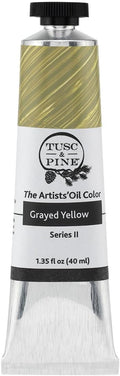 Tusc & Pine Artist Oil Paint - Grayed Yellow, 40 ml, Non-Yellowing, Rich & Creamy Consistency, Maximum Pigment Load, Small Batch Milled Oil Paints Made in the USA for Professional Artists