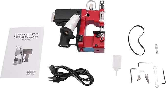 Sewing Machine 1800 Rpm Handheld Electric Bag Closer Stitcher Packing Machine Industrial Sewing Machine Bag Stitcher for Woven Bags, Cloth Bags, Paper Bags, Leather Materials, Two Secant Modes