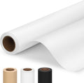 Moretoes 15" x 456"(38') White Wrapping Kraft Paper Roll, Kraft Packing Paper Roll for Gift Wrapping Craft Bulletin Board Banner Art Bouquet Flower Packing Moving Shipping 75GSM