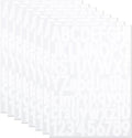 1.5 Inch Letter Stickers, 544 Pieces Alphabet Number Symbol Stickers for Scrapbooking, Sign, Water Bottle, Self-Adhesive Vinyl Letter Sticker Decals for Arts&Crafts - 8 Sheets, White