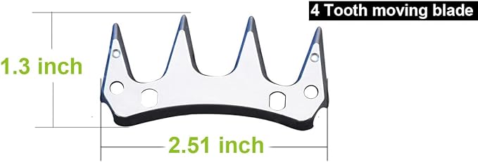 4-Point Universal Replacement Shearing Blades, Compatible with Oster, GDJOB, TAKEKIT, BEETRO, Dragro, Lister, Heiniger Sheep Clippers 440C Materials