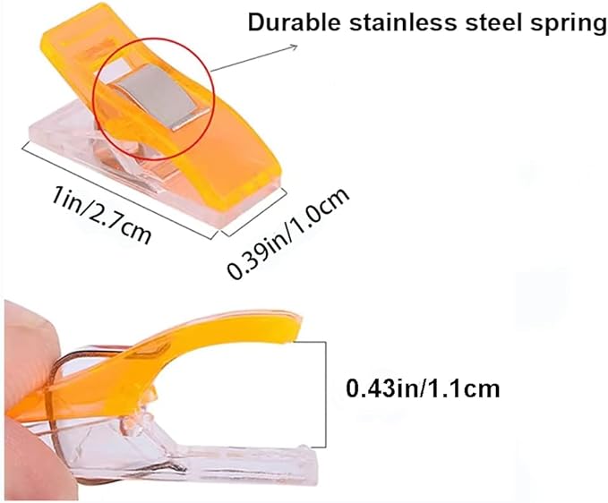 Sewing Clips,100 Pcs,Sewing Clips for Fabric,Fabric Clips for Sewing and Quilting,Quilting Clips for Binding,Sewing Accessories and Supplies(9 Colors)