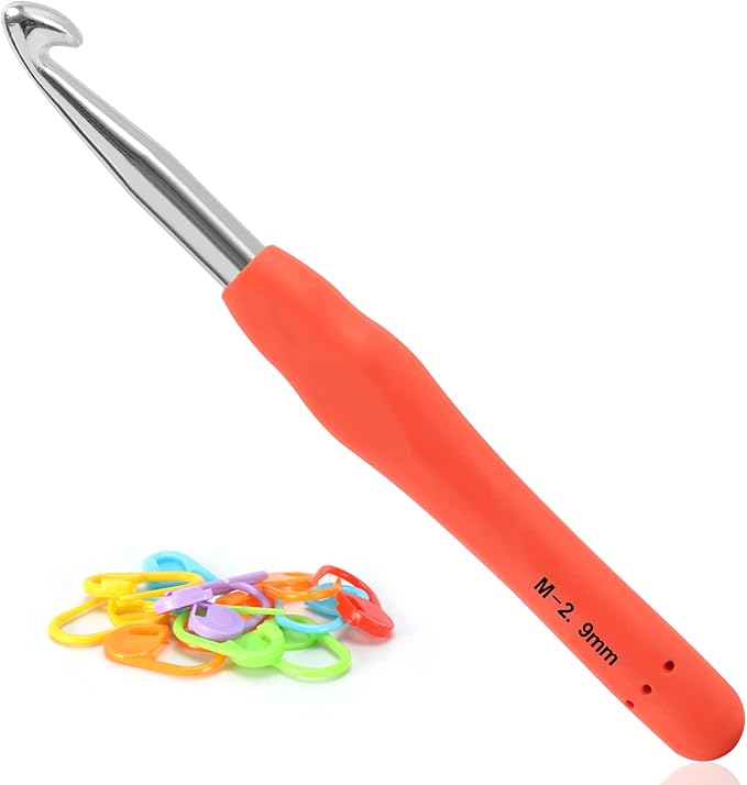 Vodiye Professional Extra Long 9mm Crochet Hooks, Ergonomic Handle Set for Beginners and Experienced Lovers