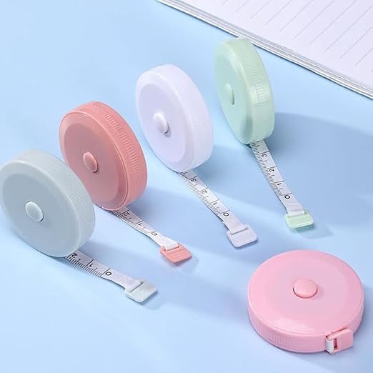 3 Pack Retractable Measuring Tape，60-Inch 1.5 Meter Tape Measures Dual Sided Flexible Ruler for for Body Measurements Craft Fabric Cloth Tailor Sewing Weight Loss (Pink,Green,Blue)