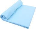 Baby Blue Cotton Fabric for Sewing 59 Inch Wide Natural 100% Cotton Poplin Fabric by The Yard Soft Embroidery Cotton Material Apparel Cloth (Baby Blue, 2 Yard)